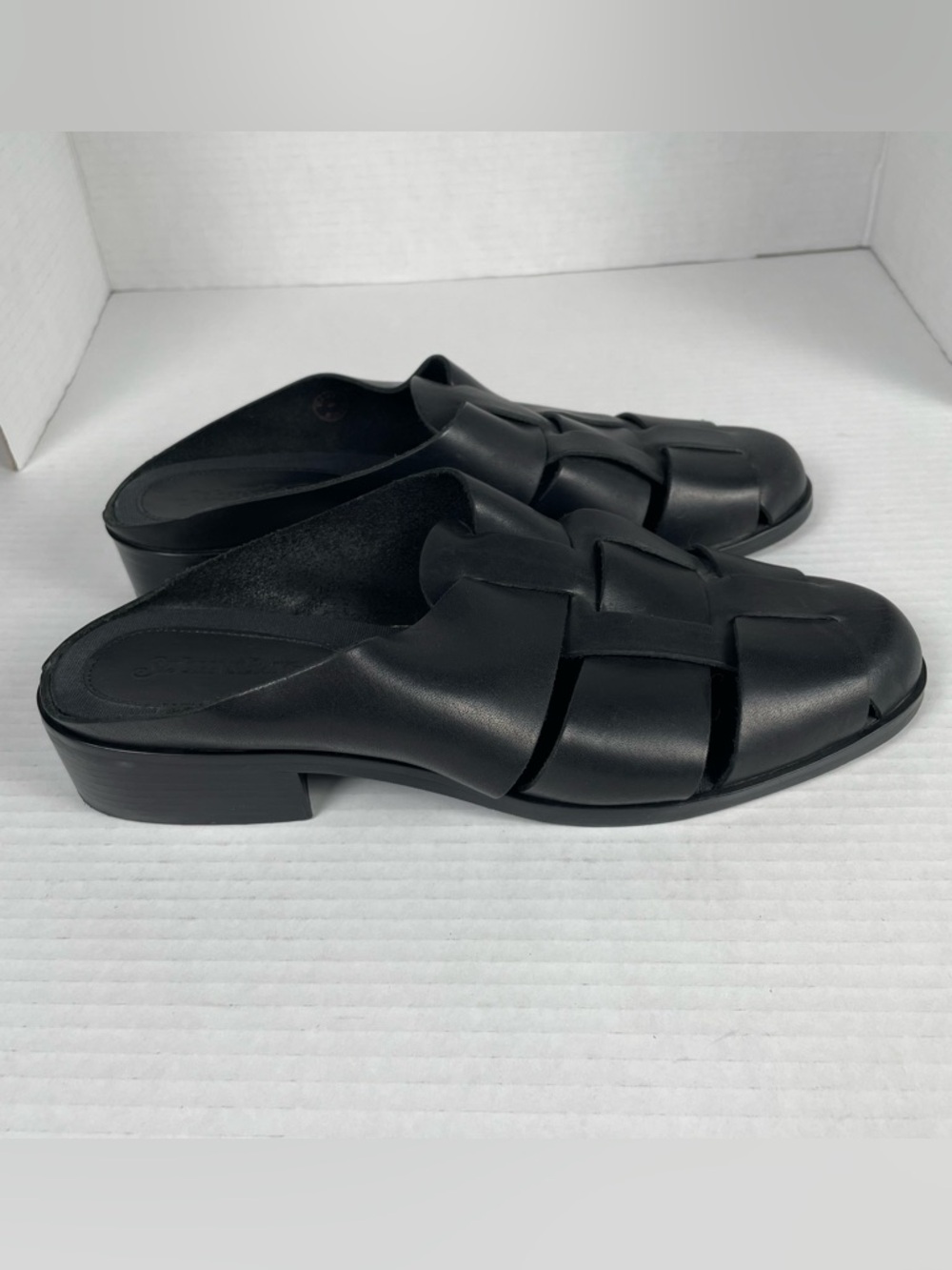 NOT FOR SALE Rare Vintage 90s Fisherman Mules Sandal 10 Black Leather Brazil - Picture 5 of 16